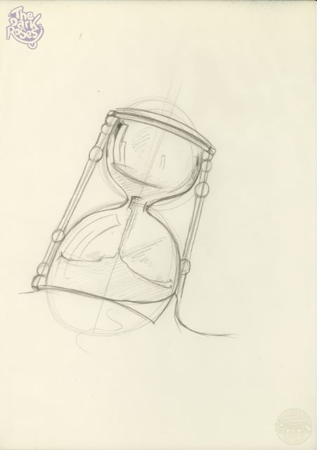 Hourglass of Race Against Time sketch by DoggieDoe - The Dark Roses - Ellebjerg, Copenhagen, Denmark 1987